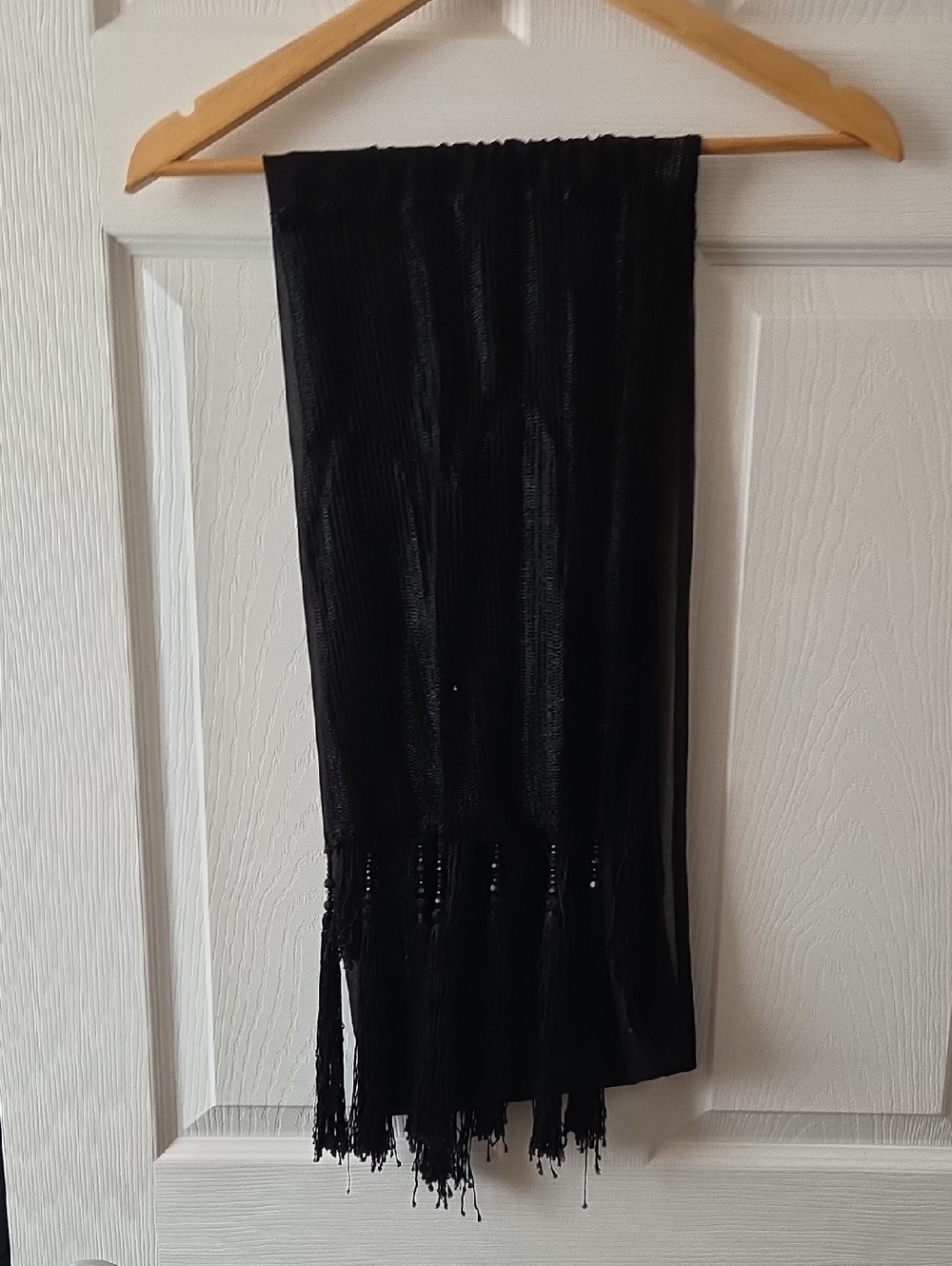 Black Women's Fringe Scarf